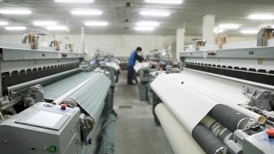 Kain Katun Elektronik Air Jet Looms Teknologi Tenun Mekanik 1000 RPM